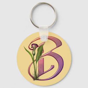 Colorful Calla Initial B Schlüsselanhänger
