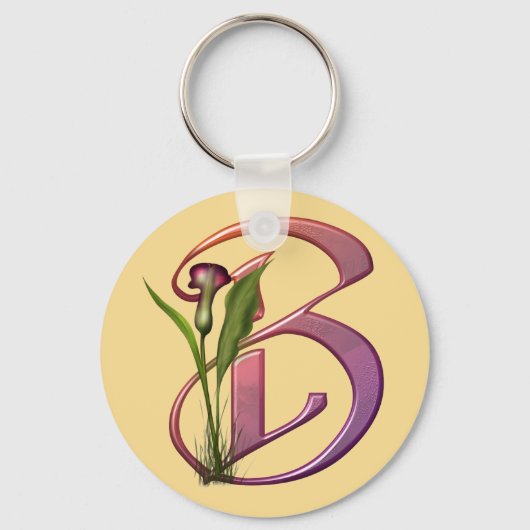 Colorful Calla Initial B Schlüsselanhänger (Vorderseite)