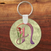 Colorful Calla Initial N Schlüsselanhänger (Vorderseite)