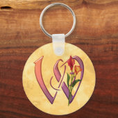 Colorful Calla Initial W Schlüsselanhänger (Vorderseite)
