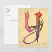 Colorful Calla Initial Y Postkarte (Vorne/Hinten)
