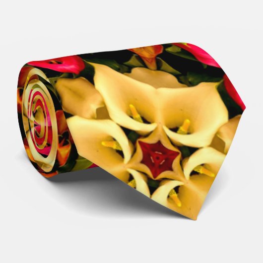 Colorful Calla Lily Pattern Krawatte (Gerollt)