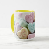 Colorful Candy Hearts Love Mug Tasse (Vorderseite Links)