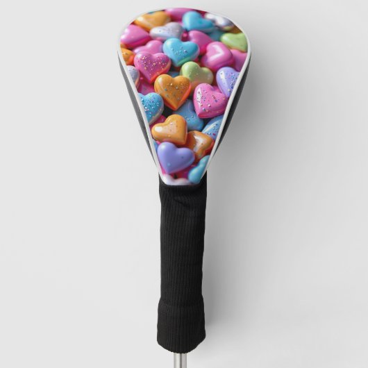 Colorful Candy Love Hearts Golf Headcover (Vorderseite)