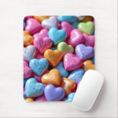 Colorful Candy Love Hearts Mousepad (Mit Mouse)