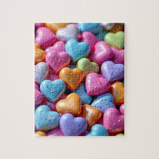 Colorful Candy Love Hearts Puzzle (Vertikal)