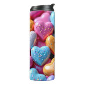 Colorful Candy Love Hearts Thermosbecher (Nach links gedreht)