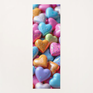 Colorful Candy Love Hearts Yogamatte