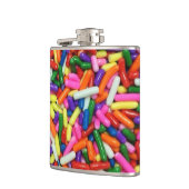 Colorful Candy Sprinkles Quirky Flachmann (Links)