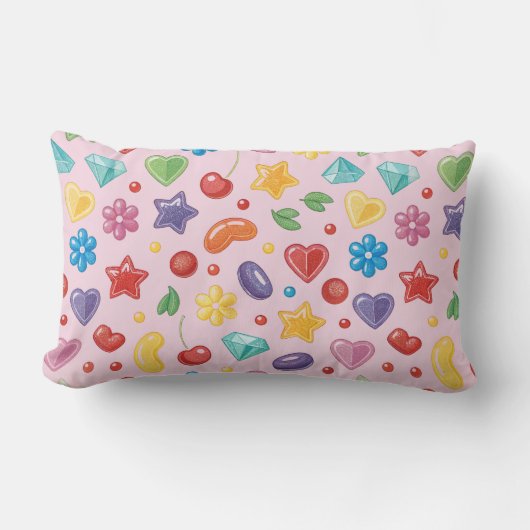 "Colorful Candy Star Lumbar Pillow Lendenkissen (Vorderseite)