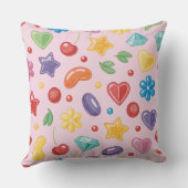 "Colorful Candy Star Throw Kissen (Rückseite)