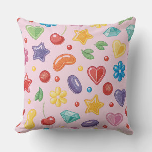 "Colorful Candy Star Throw Kissen