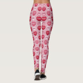 colorful candy Valentine's day heart pattern Leggings (Rückseite)