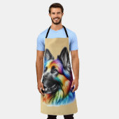 Colorful Canine Chef Artistic Rainbow Dog Schürze (Getragen)