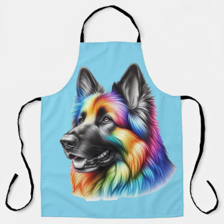 Colorful Canine Chef Artistic Rainbow Dog Schürze