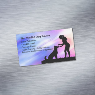 Colorful Canine Dog Trainer Business Cards Magnetische Visitenkarte