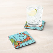 Colorful Cape Cod Map  Getränkeuntersetzer (Rechte Seite)