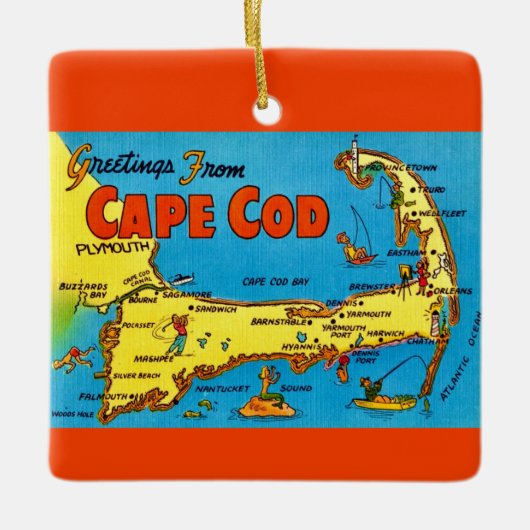 Colorful Cape cod Map Ornament (Vorderseite)