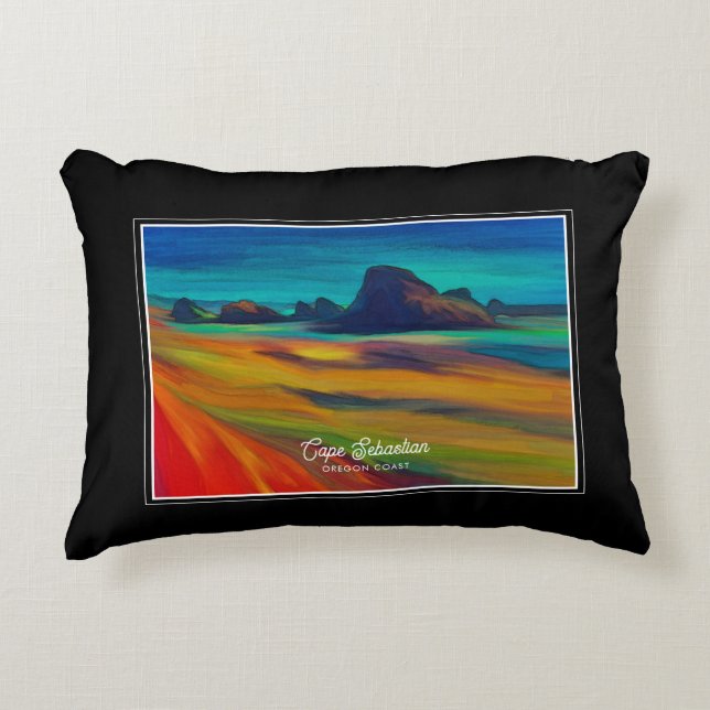 Colorful Cape Sebastian Oregon Dekokissen (Vorderseite)