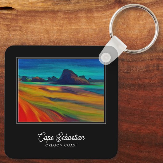 Colorful Cape Sebastian Oregon Schlüsselanhänger (Rückseite)