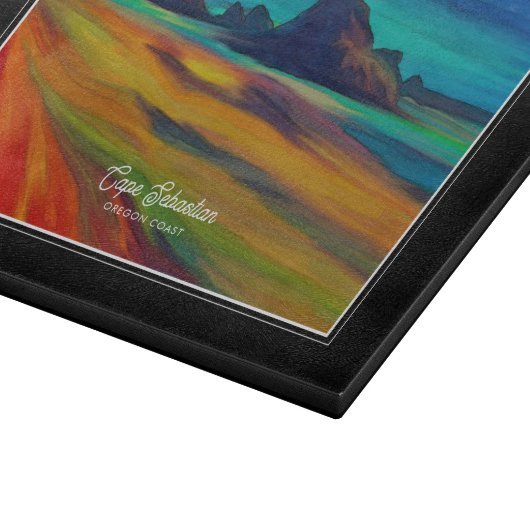 Colorful Cape Sebastian Oregon Schneidebrett (Ecke)
