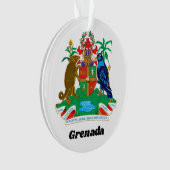 Colorful Caribbean Coat Arms Island Grenada Ornament (Vorderseite)