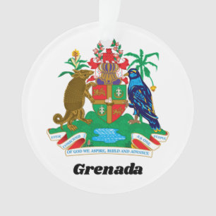 Colorful Caribbean Coat Arms Island Grenada Ornament