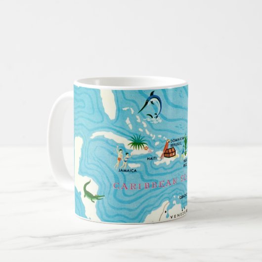 Colorful Caribbean Map  Kaffeetasse (Vorderseite Links)