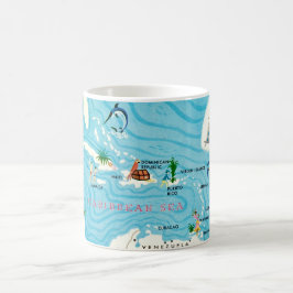 Colorful Caribbean Map  Kaffeetasse