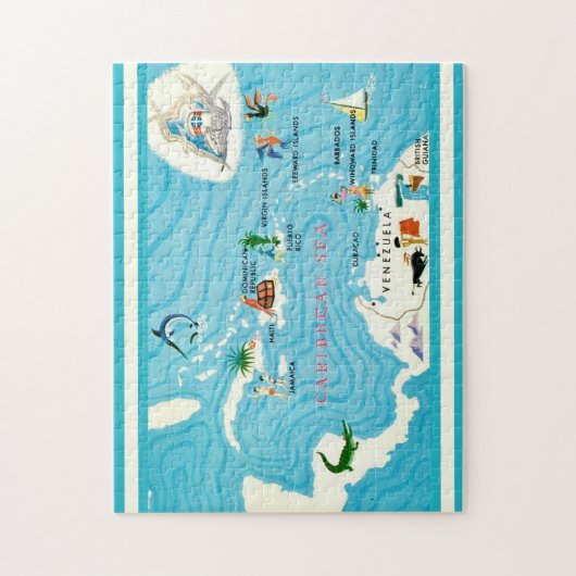 Colorful Caribbean Map  Puzzle (Vertikal)