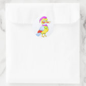 Colorful Cartoon Bird Runder Aufkleber (Tasche)