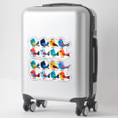 Colorful Cartoon Bird Sticker Set (Koffer)