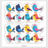 Colorful Cartoon Bird Sticker Set (Blatt)
