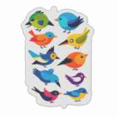 Colorful Cartoon Bird Sticker Set (Vorderseite)