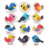 Colorful Cartoon Bird Sticker Set (Vorderseite)