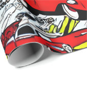 Colorful Cartoon Cars Comic Pattern Wrapping Paper Geschenkpapier (Rolleneckpunkt)