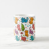 Colorful Cartoon Cats Pattern Mug – Cute Cat Lover Kaffeetasse (Mittel)