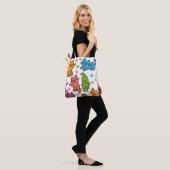 Colorful Cartoon Cats Tote Bag – Cute & Playful Tasche (Am Model)