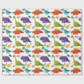 Colorful cartoon dinosaurs kids seamless pattern geschenkpapier (Flach)
