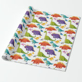 Colorful cartoon dinosaurs kids seamless pattern geschenkpapier (Ungerollt)