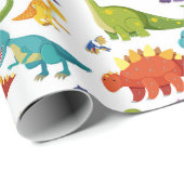 Colorful cartoon dinosaurs kids seamless pattern geschenkpapier (Rolleneckpunkt)