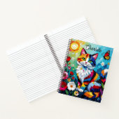Colorful Cat and Butterfly Personalized Notizblock (Innenseite)