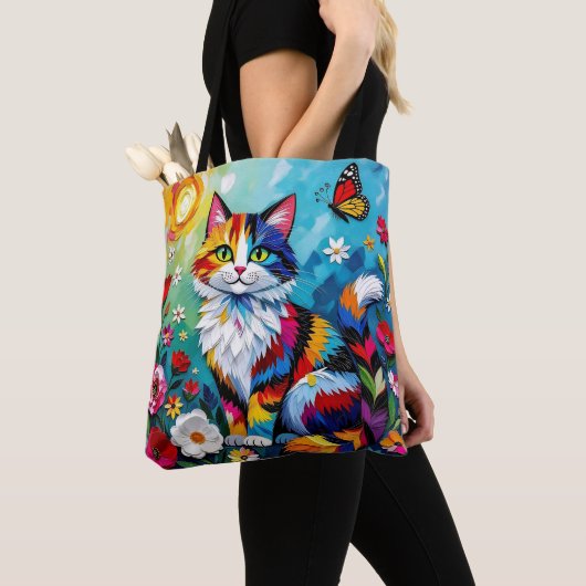 Colorful Cat and Butterfly Tasche (Von Nahem)