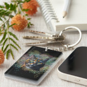 Colorful Cat Art Design Schlüsselanhänger (Vorderseite rechts)