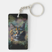 Colorful Cat Art Design Schlüsselanhänger (Rückseite)
