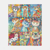Colorful Cat Colage Fleece Blanket (Vorderseite)