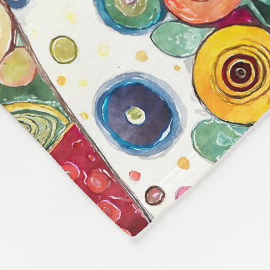 Colorful Cat Colage Fleece Blanket (Ecke)