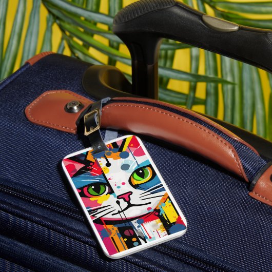 Colorful Cat Gepäckanhänger (Vorderseite Insitu 1)