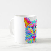 Colorful Cat Mug | Cute Artistic Cat Illustration Kaffeetasse (Vorderseite Links)