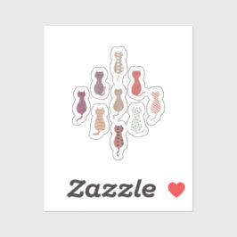 Colorful Cat Silhouettes Aufkleber